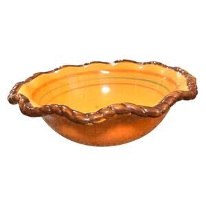 Home & Garden Party Serving Bowl 9 3/4" Tuscan Stoneware Scalloped Vintage